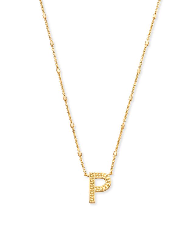 Letter P Pendant Necklace Gold