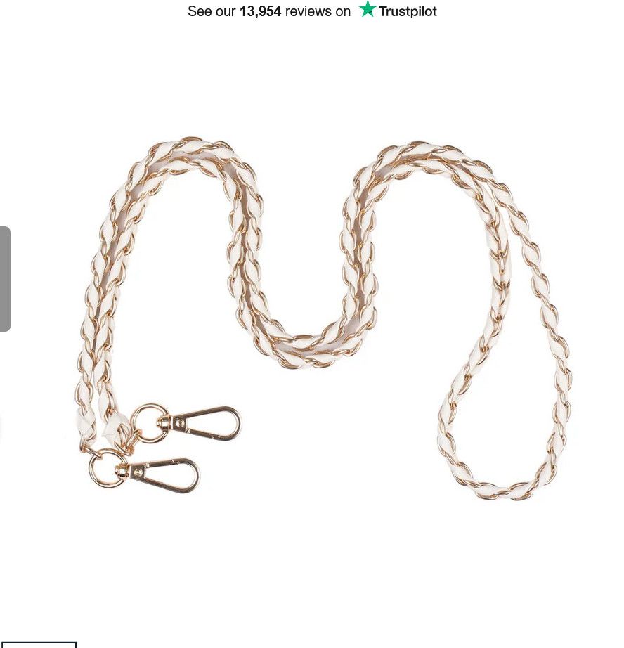 Pom Pom Strap Gold Chain Off White  Weave
