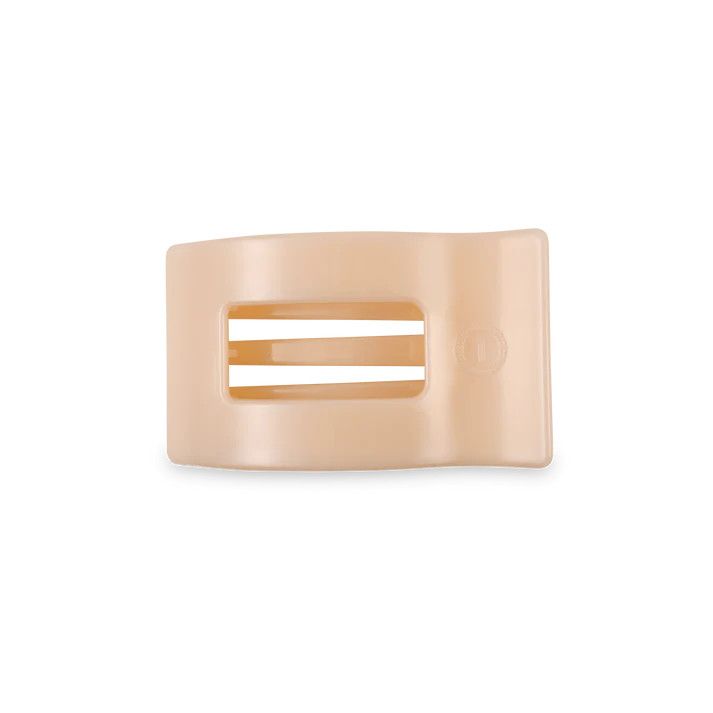 Small Flat Rectangle Clip Almond Beige