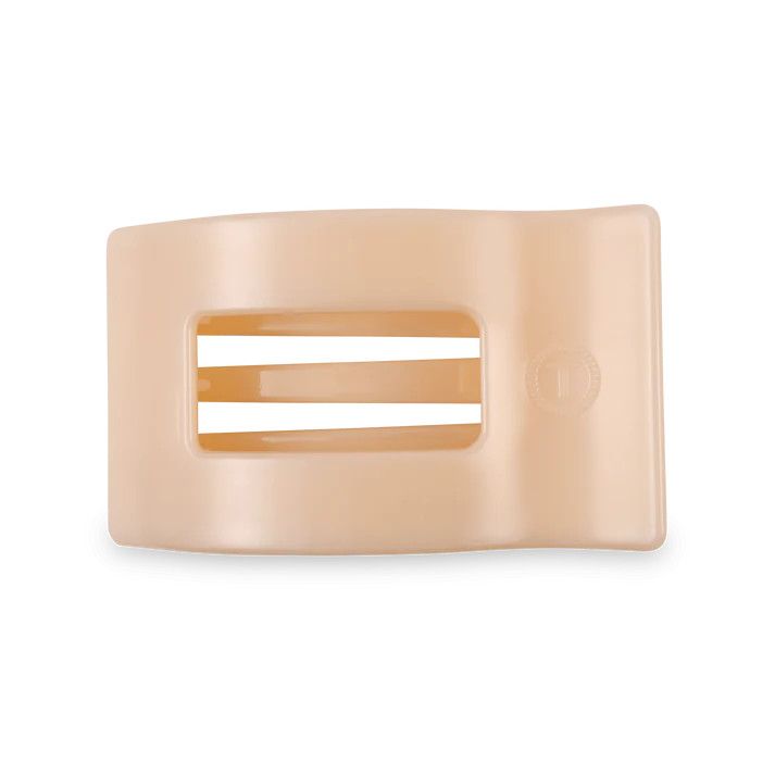 Medium Flat Rectangle Clip Almond Beige