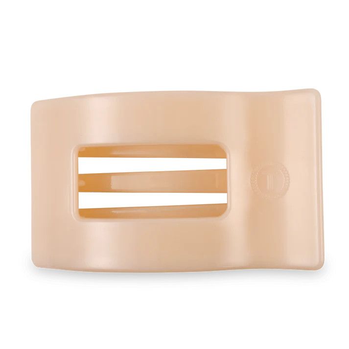 Large Flat Rectangle Clip Almond Beige