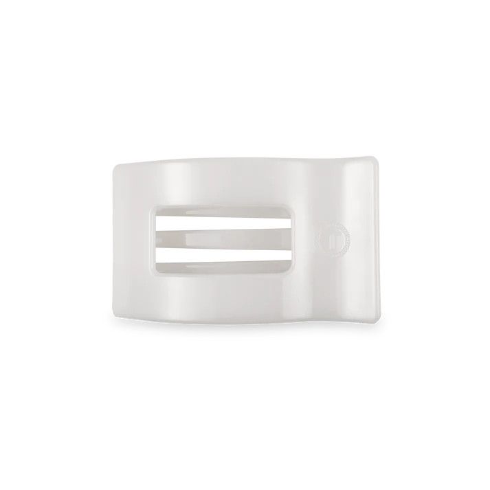 Small Flat Rectangle Clip Coconut White