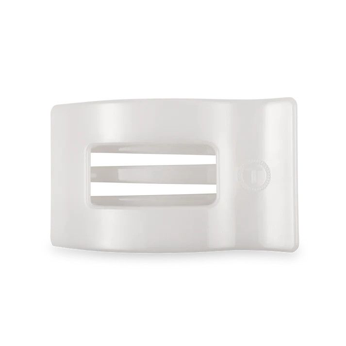 Medium Flat Rectangle Clip Coconut White