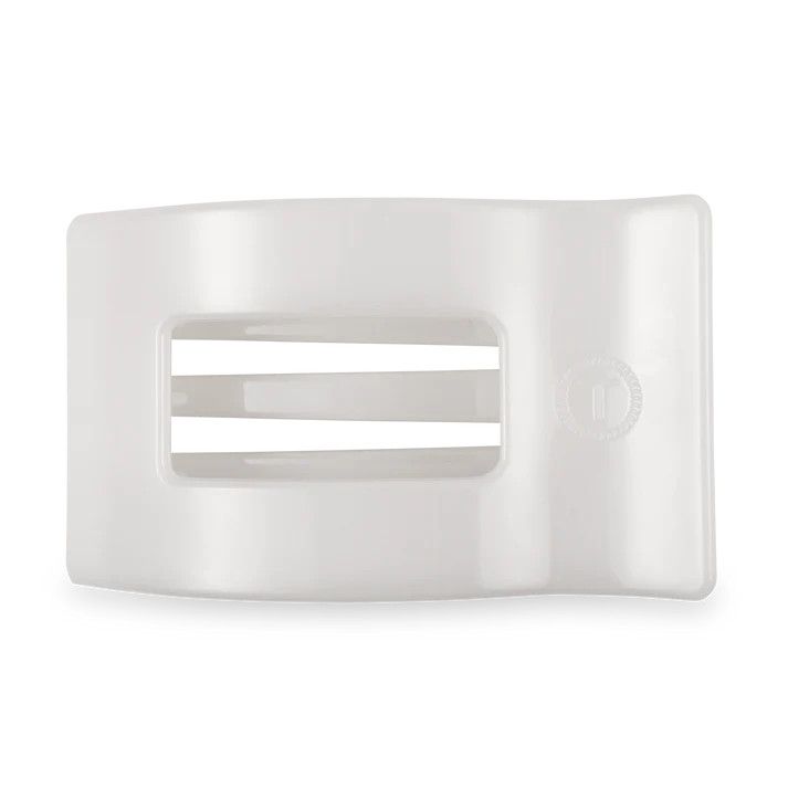 Large Flat Rectangle Clip Coconut White
