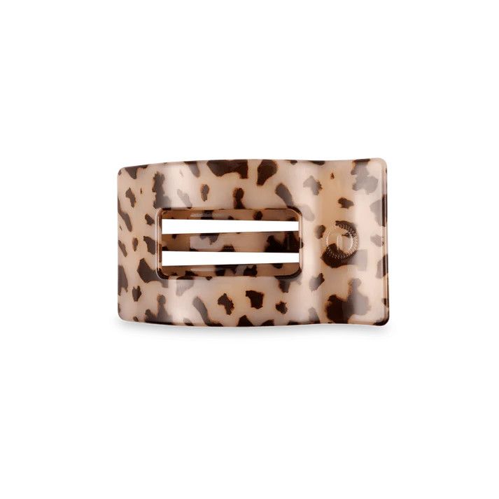Small Flat Rectangle Clip Blonde Tortoise