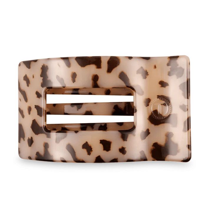 Large Flat Rectangle Clip Blonde Tortoise