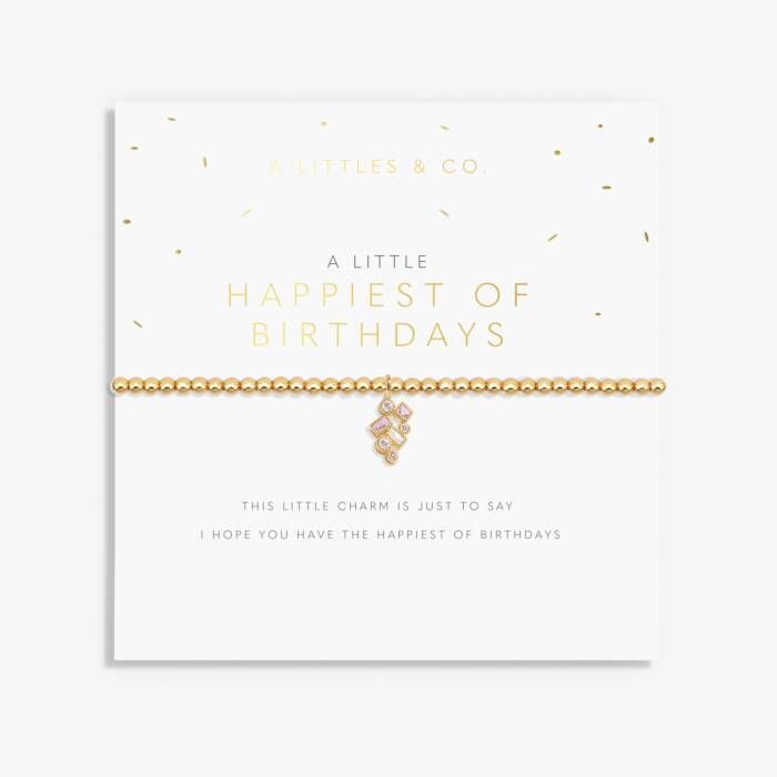 A Little Happiest of Birthdays Bracelet Gold
