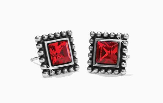 Sparkle Square Blue Mini Post Earrings