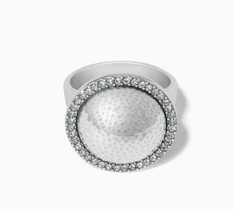 Meridian Geo Dew Domed Ring Silver Size 7