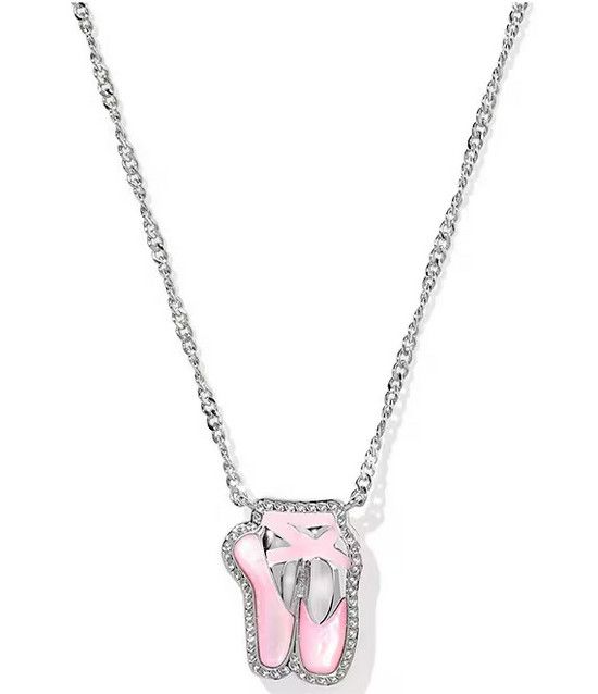 Ballet Short Pendant Necklace Blush MOP Silver