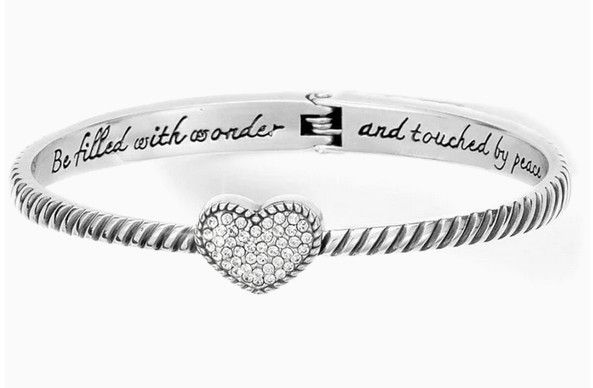 Celestia Heart Hinged Bangle