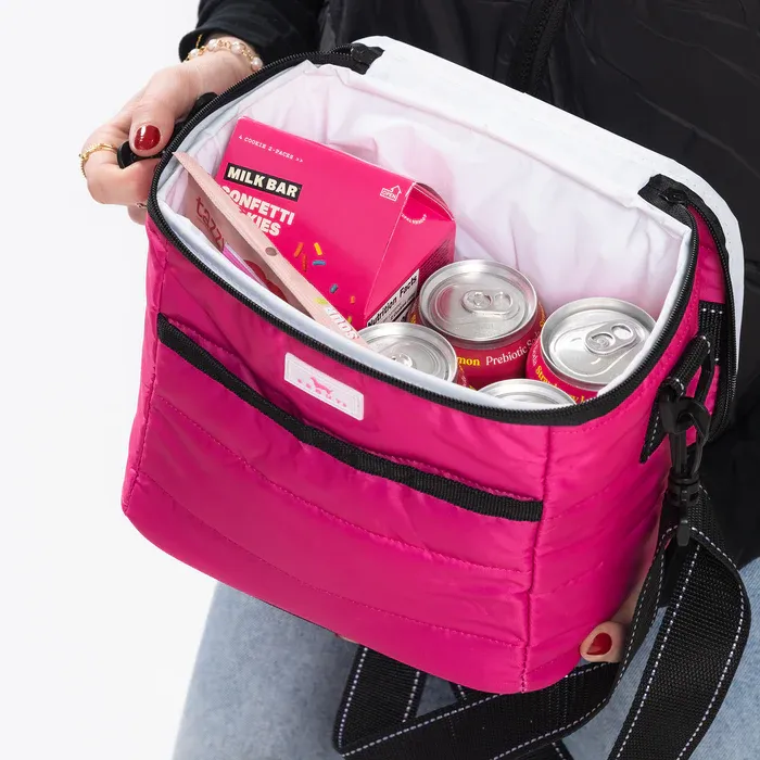 Road Snacks Lunch Bag Pink Puffer