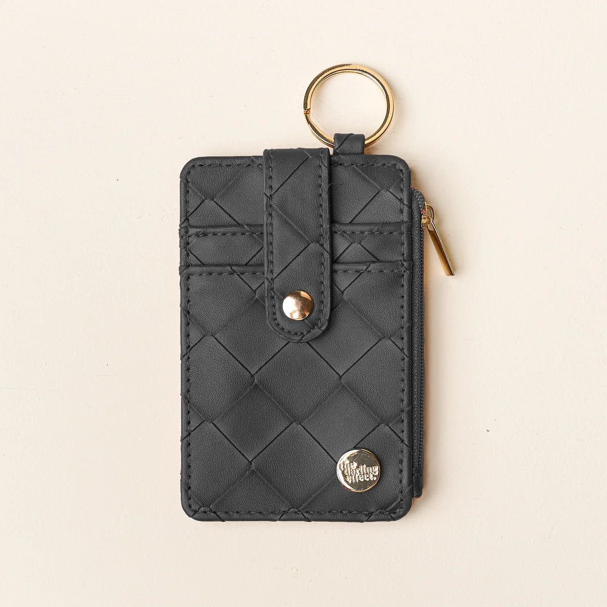 Woven Keychain Wallet Black