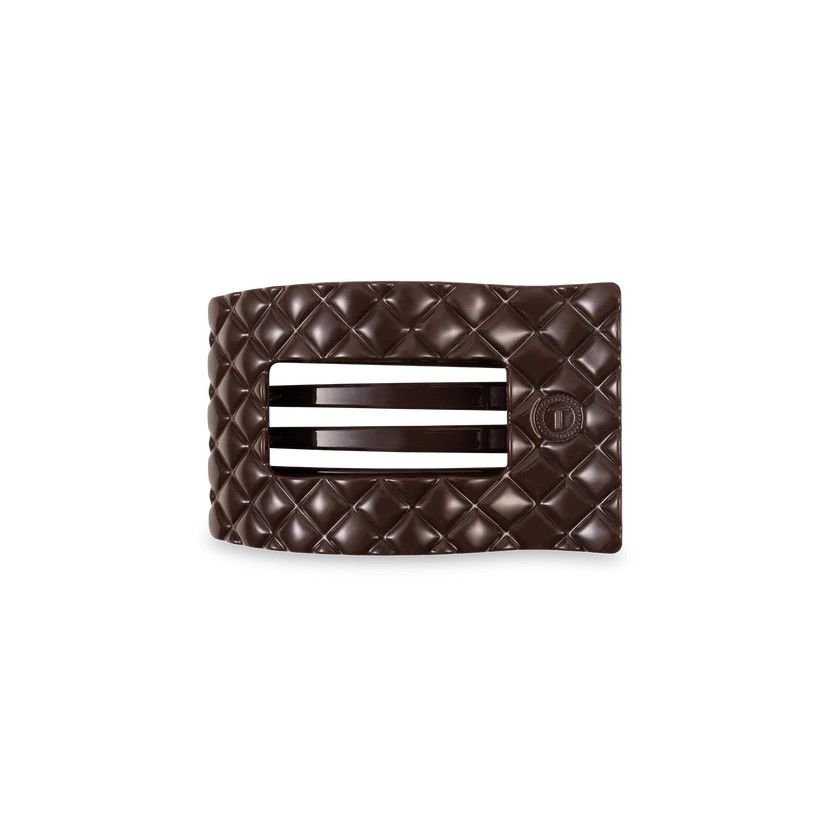 Small Flat Rectangle Clip Quilted Truly Taupe
