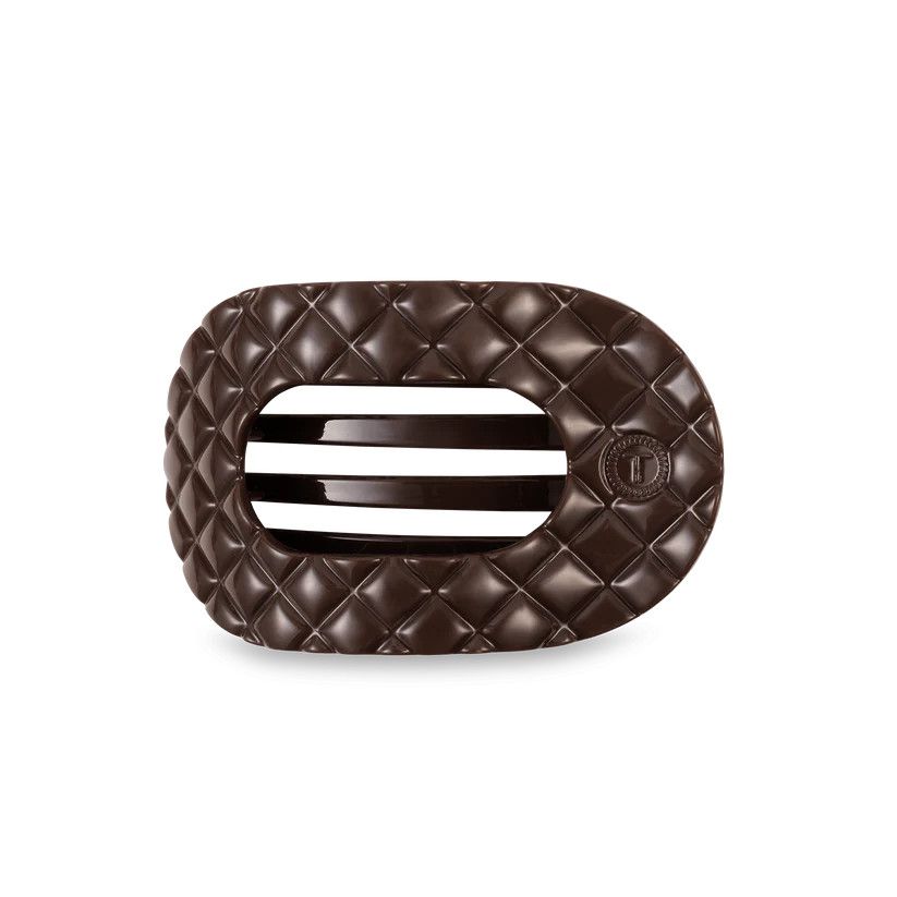 Medium Flat Round Clip Quilted Truly Taupe