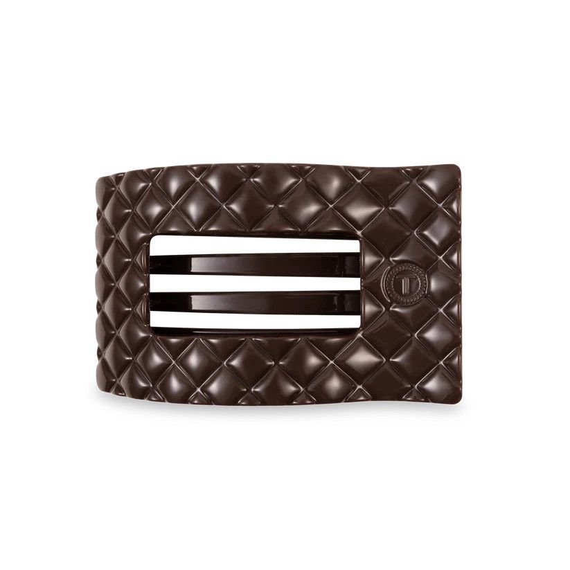 Medium Flat Rectangle Clip Quilted Truly Taupe