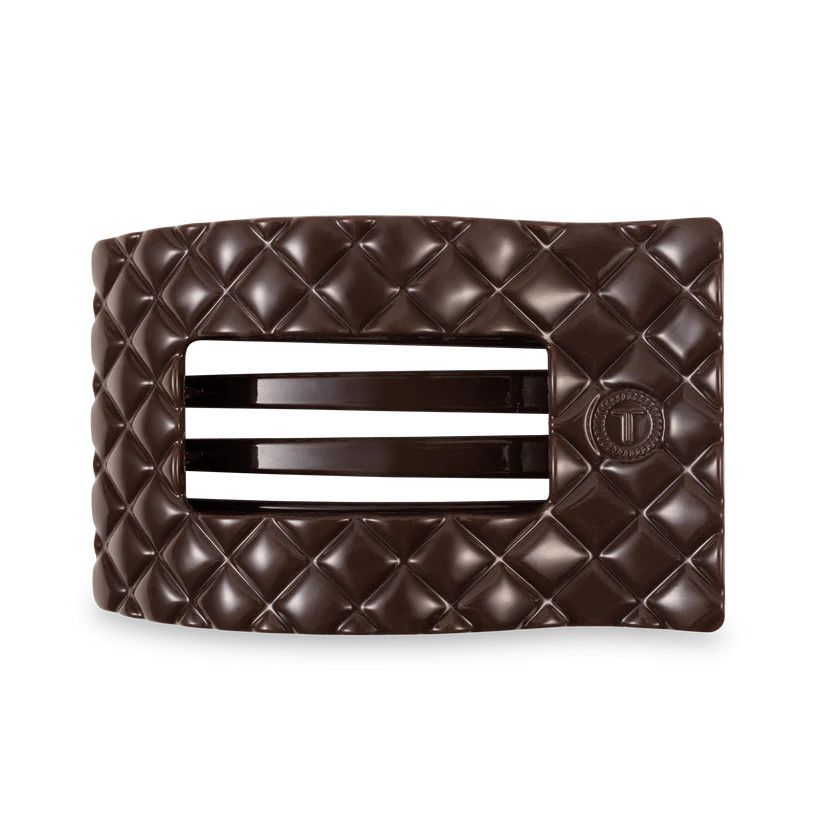 Large Flat Rectangle Clip Quilted Truly Taupe