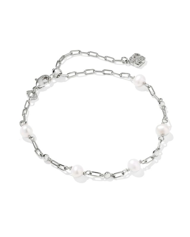 Ashton Delicate Chain Bracelet Freshwater Cultured Pearl Silver