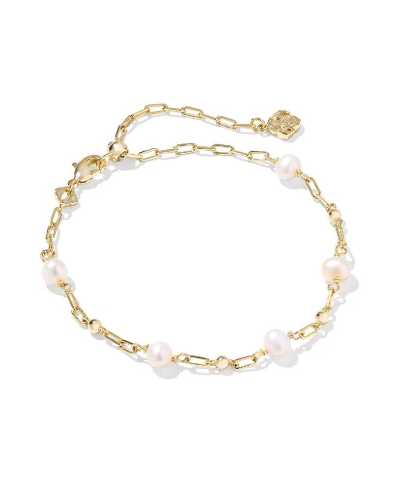 Ashton Delicate Chain Bracelet Freshwater Cultured Pearl Gold