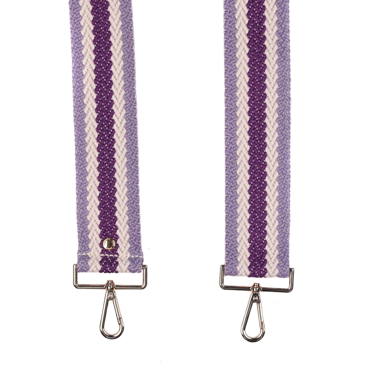 Pom Pom Strap Purple Woven Stripe