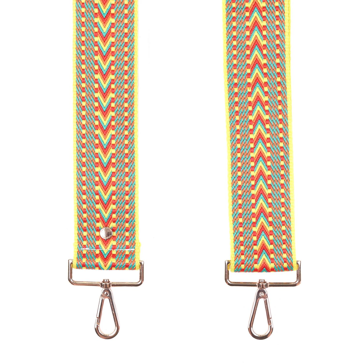 Pom Pom Strap Red and Yellow Tribal