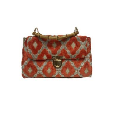 Glenda Gies Lilly Chenille with Bamboo Handle Mango Orange Diamond