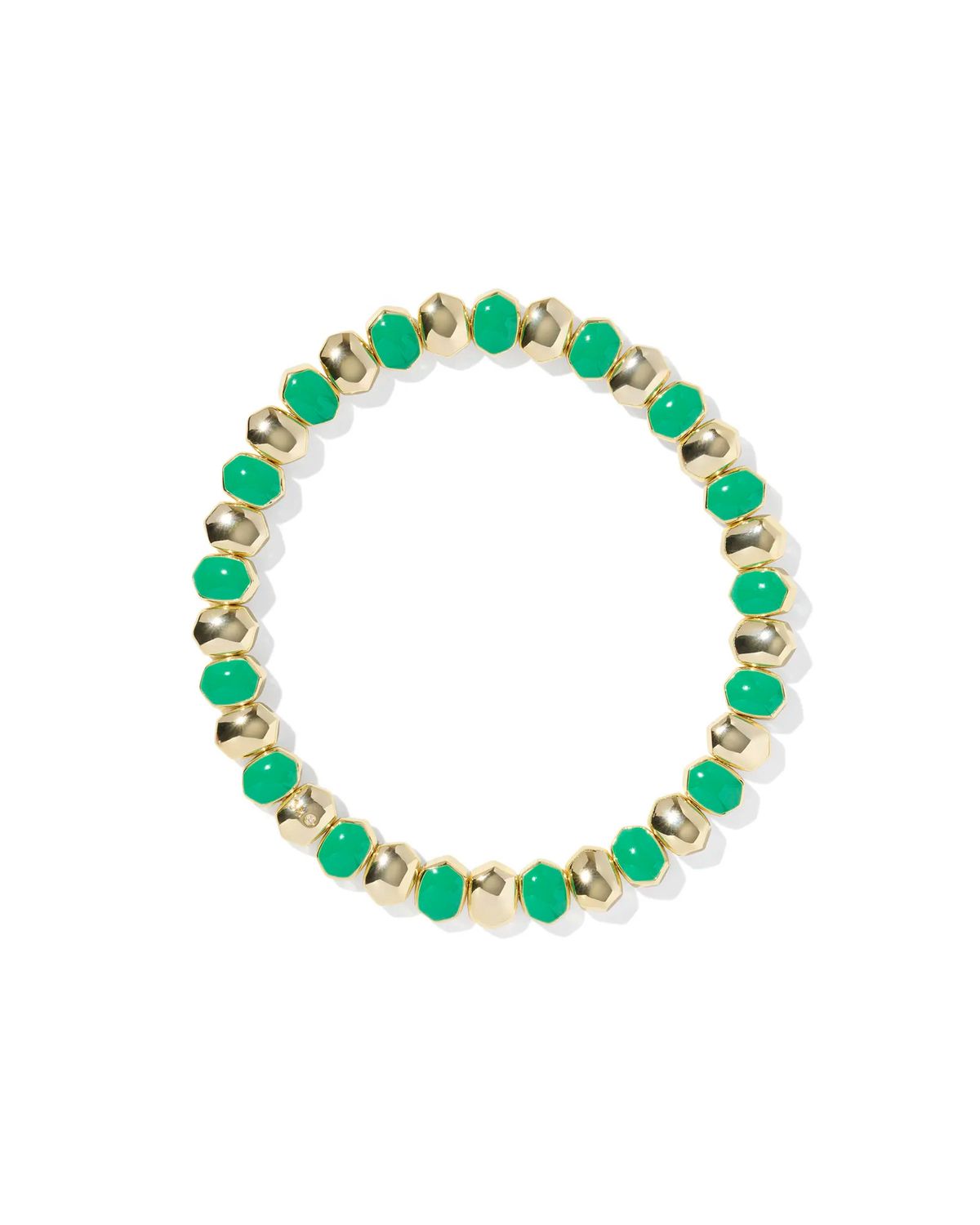 Daphne Stretch Bracelet Gold Green Enamel
