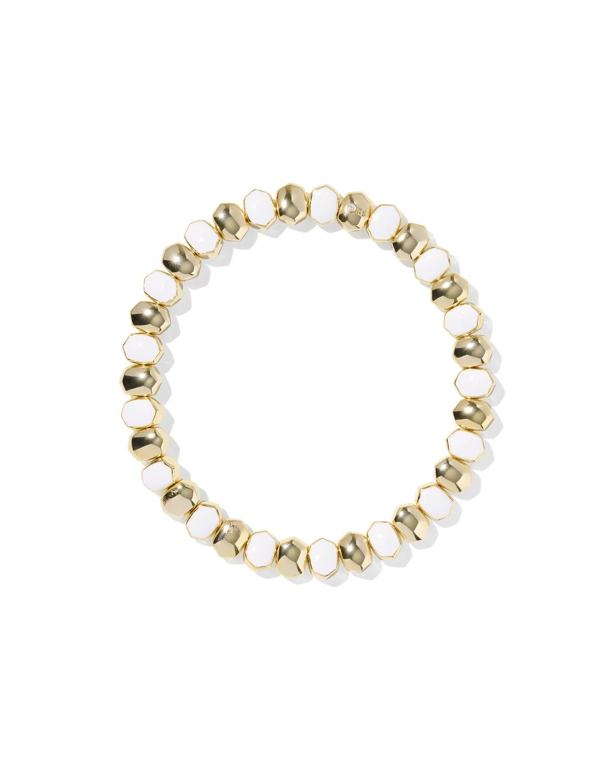 Daphne Stretch Bracelet Gold White Enamel