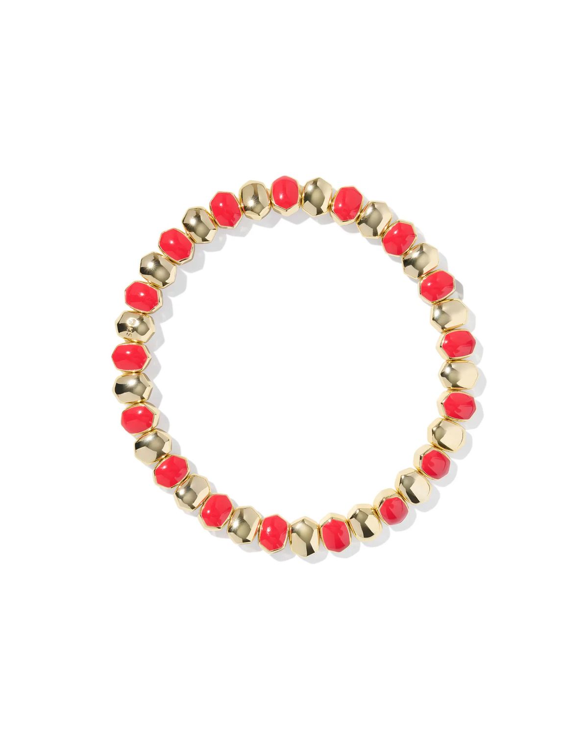 Daphne Stretch Bracelet Gold Red Enamel