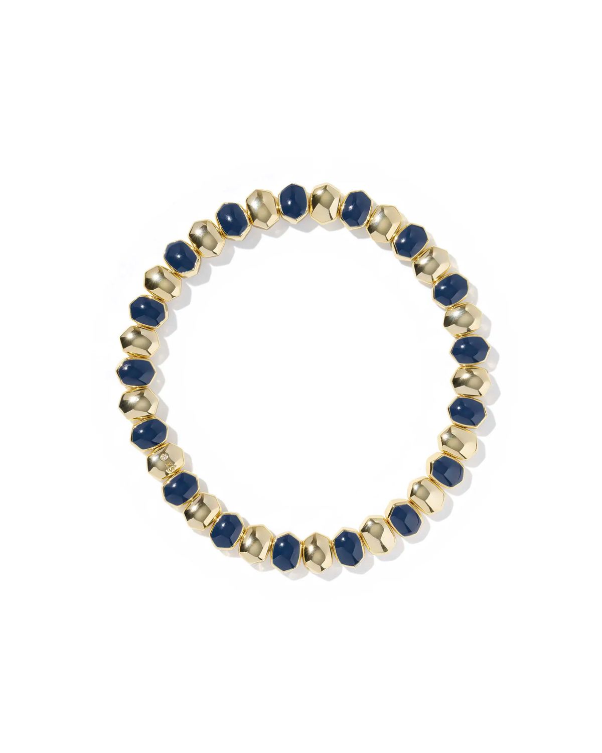 Daphne Stretch Bracelet Gold Navy Enamel
