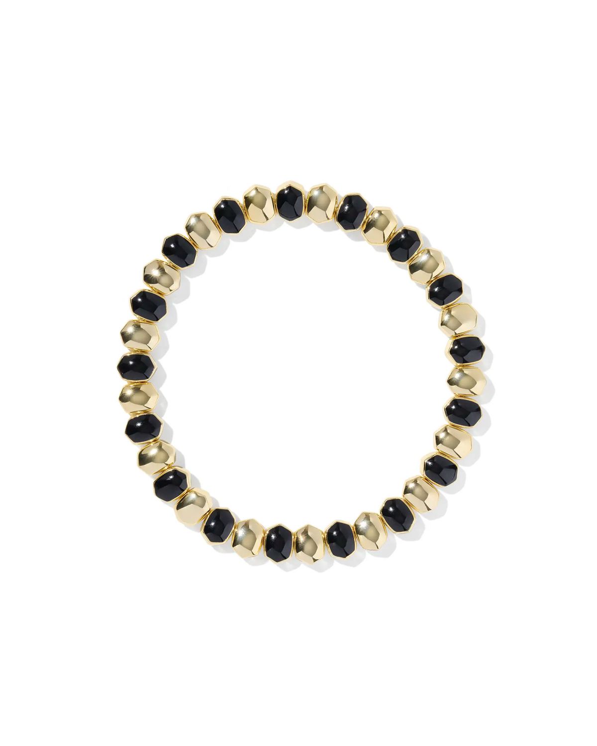 Daphne Stretch Bracelet Gold Black Enamel