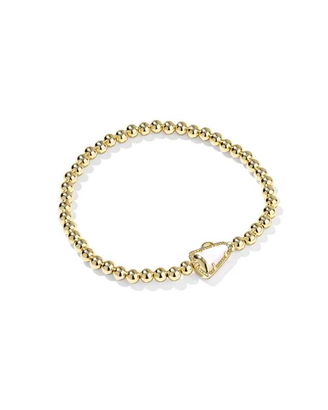 Cheer Stretch Bracelet Gold White MOP