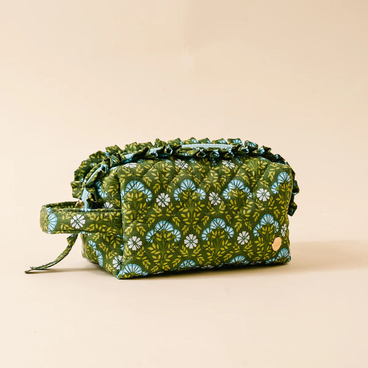 Essentials Quilted Cosmetic Pouch Everbloom Forest Green