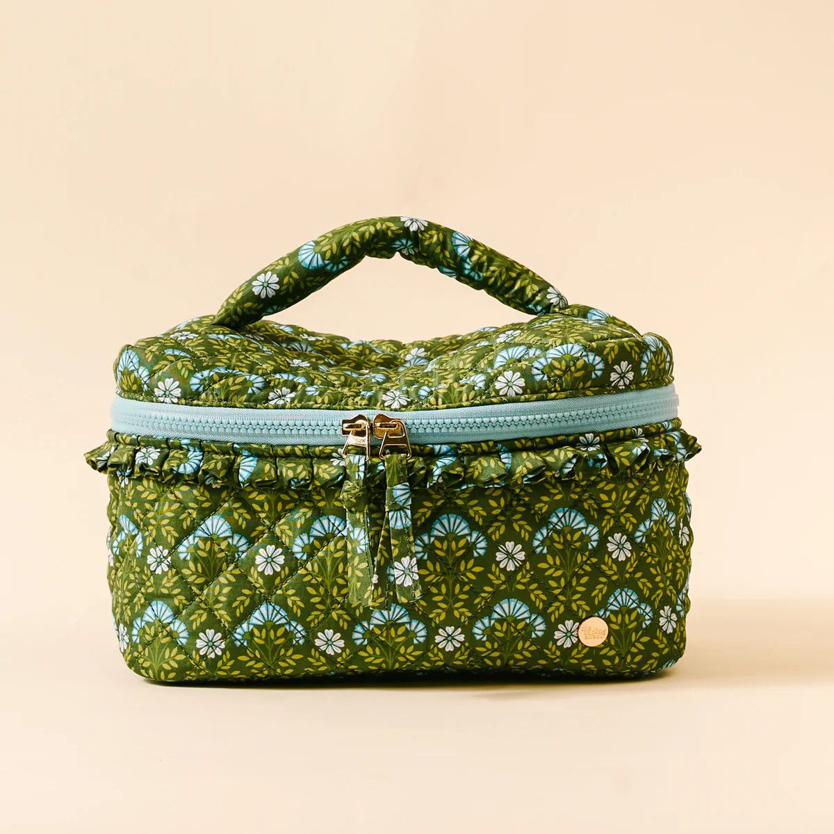 Glam &amp; Go Quilted Cosmetic Bag Everbloom Forest Green