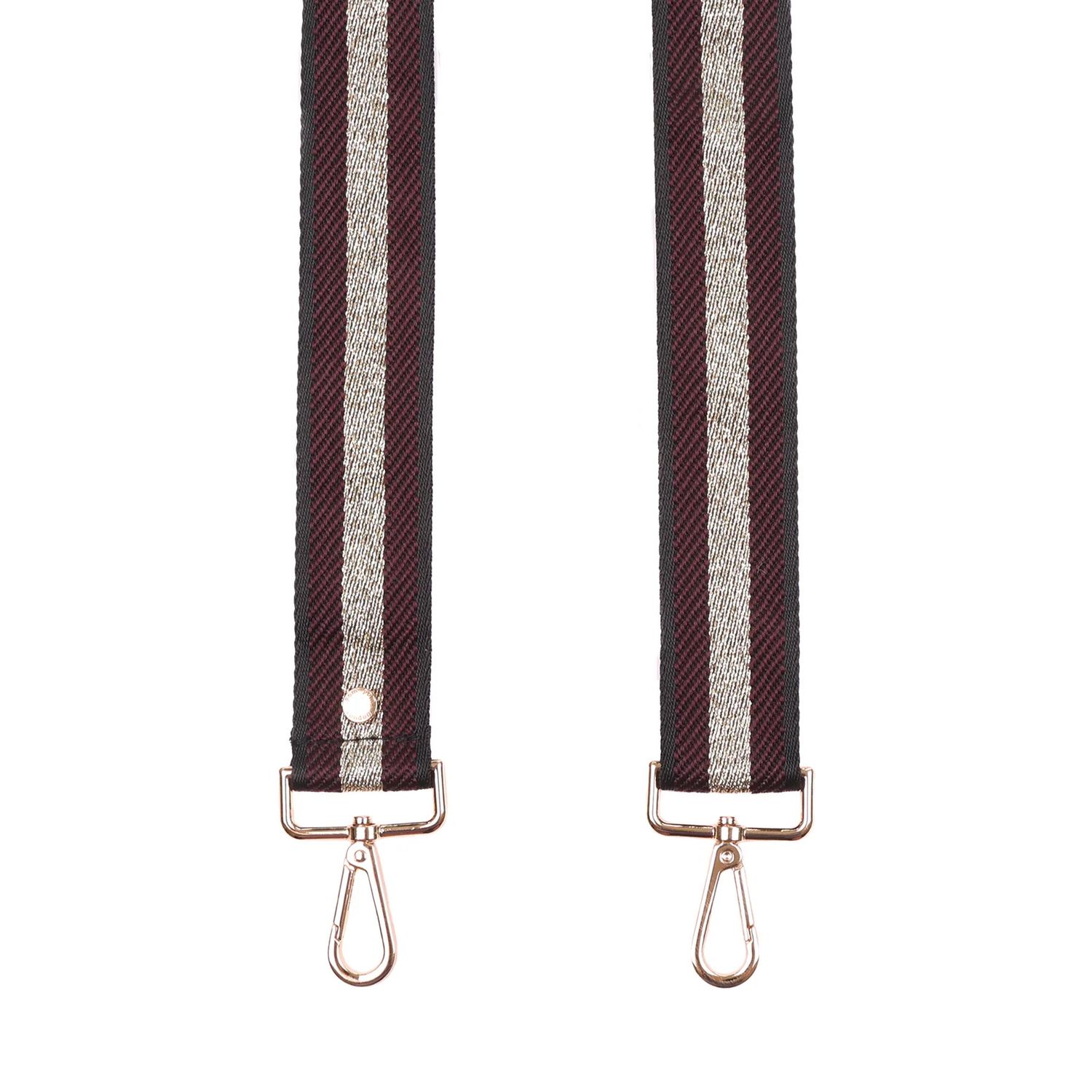 Pom Pom Strap Violet Fig and Gold Rope