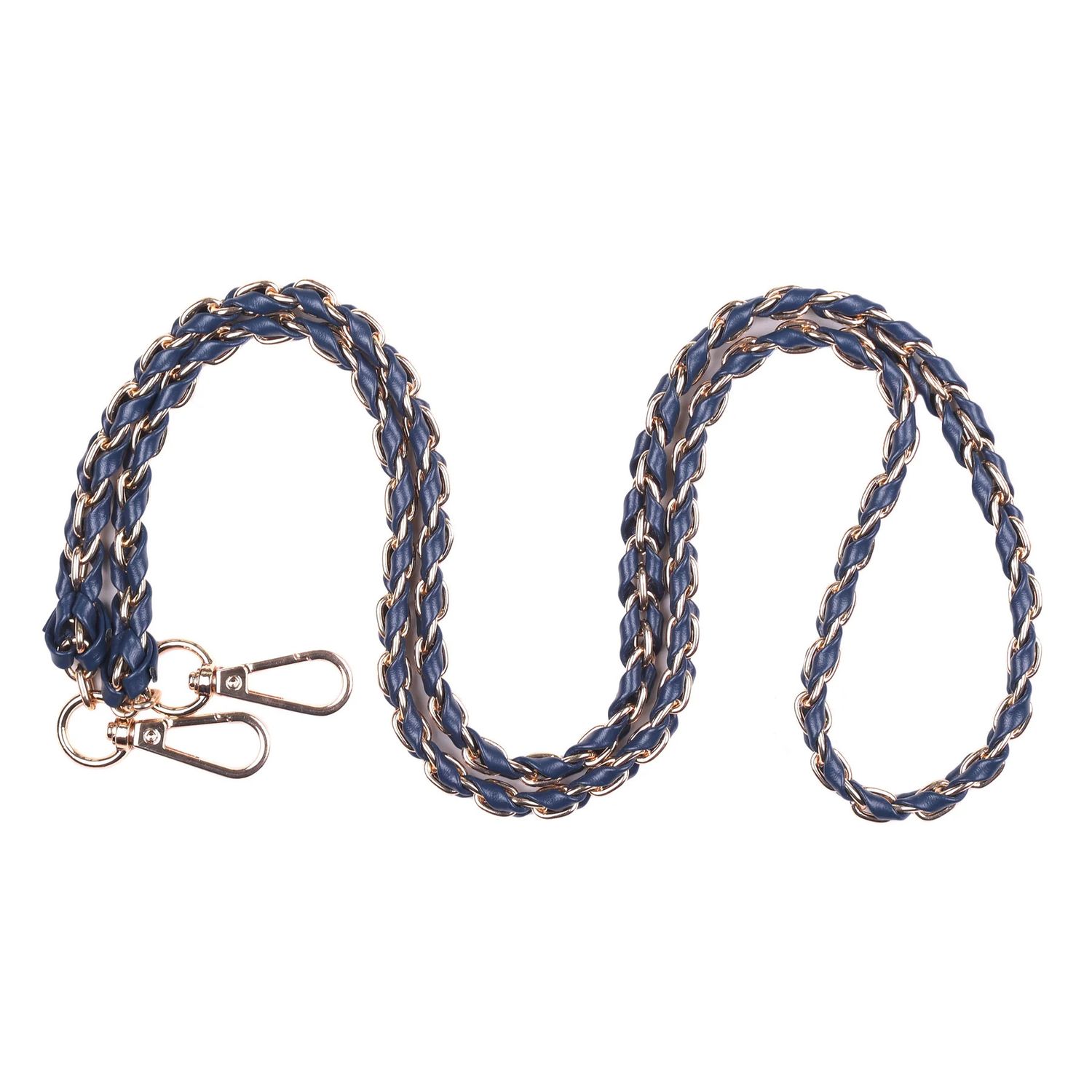 Pom Pom Strap Gold Chain Nordic Blue Weave