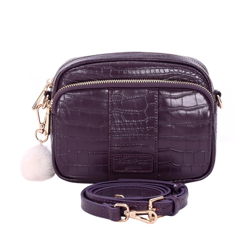 Pom Pom London Original Bag Croc Violet Fig
