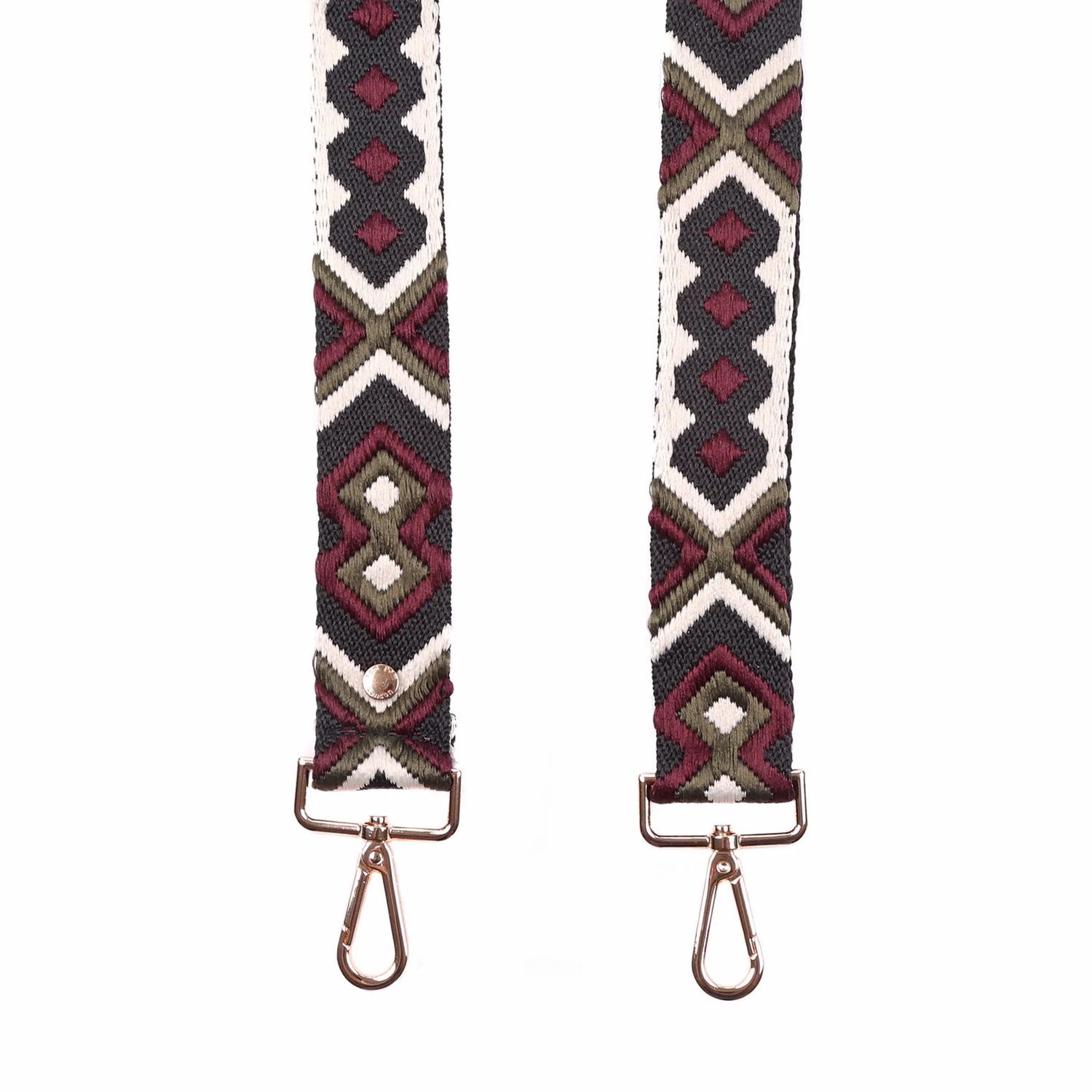 Pom Pom Strap Violet Fig Embroidered