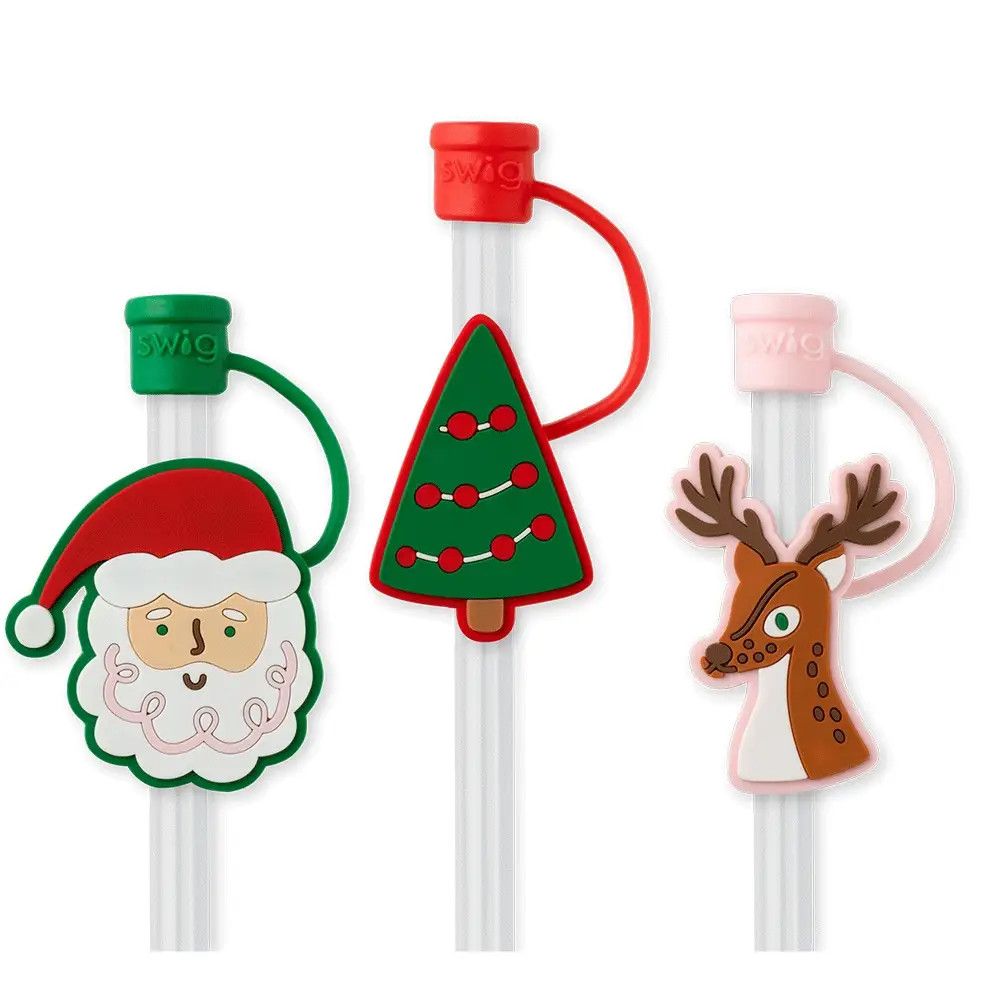Straw Topper Set Christmas Cameos