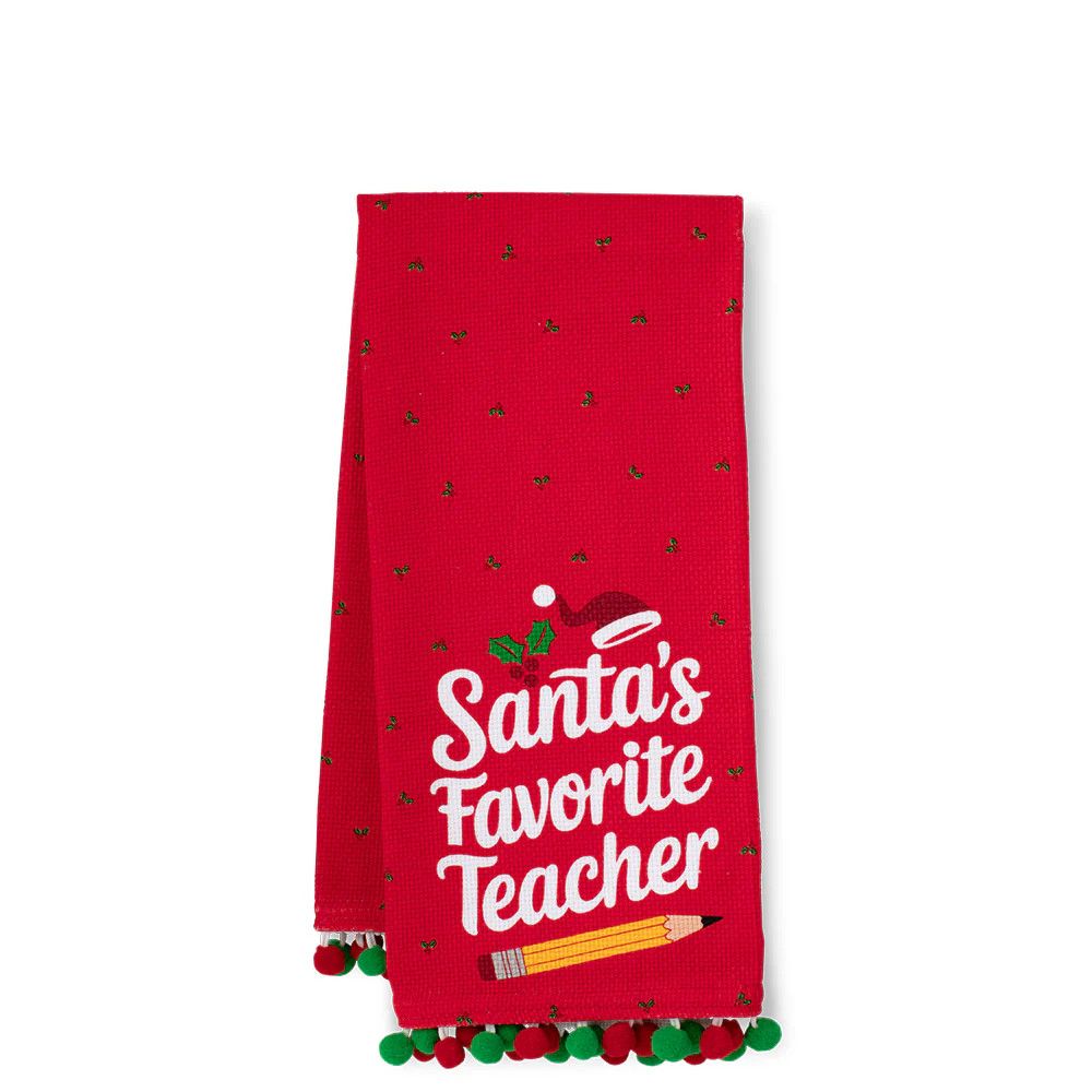 Tea Towel Santa&#39;s Favorite Teacher