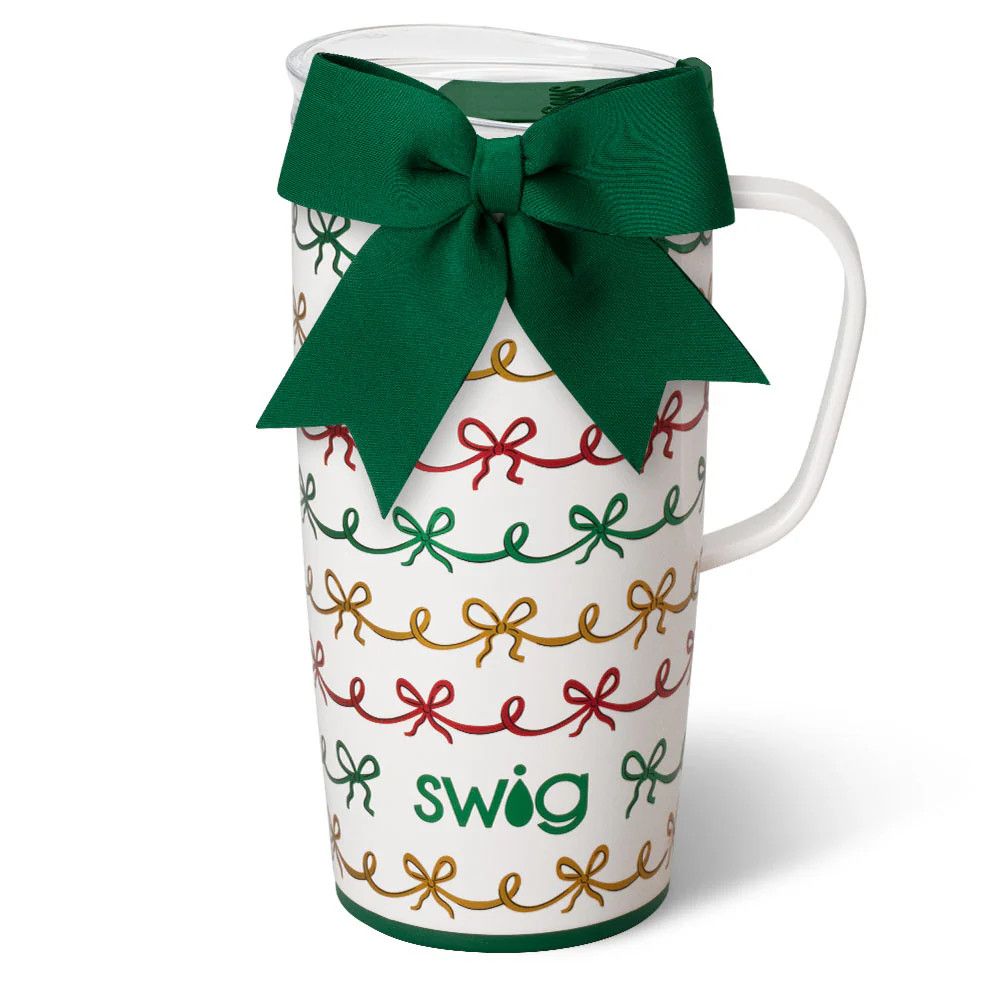 Travel Mug 22 oz Christmas Bows