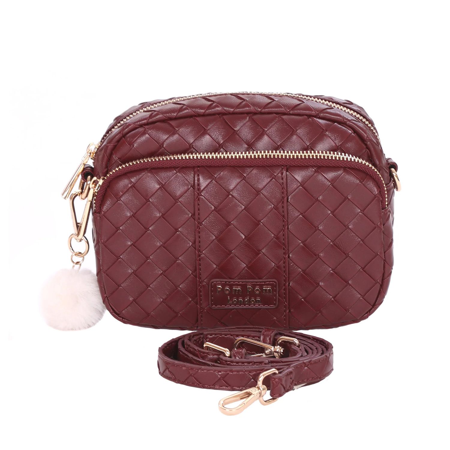 Pom Pom Original Bag Lattice Wine