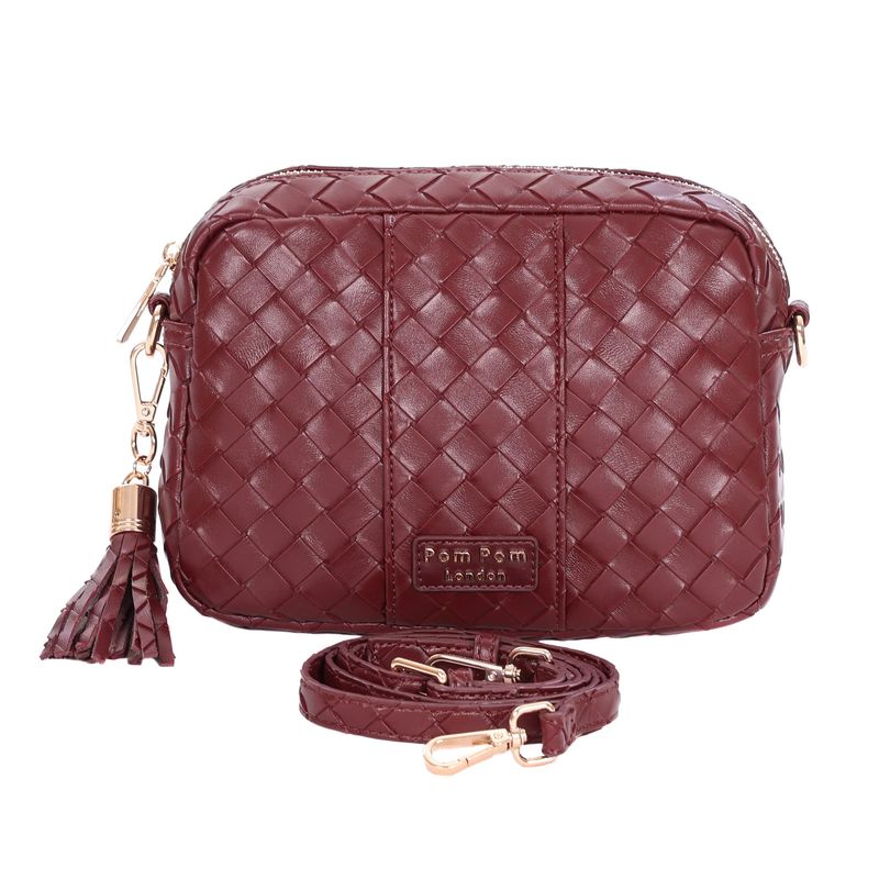 Pom Pom City Bag Lattice Wine