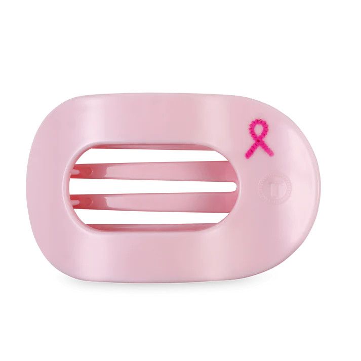 Large Flat Round Clip Pink Ribbon Power