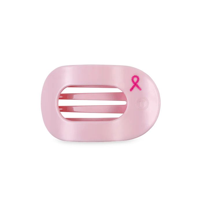 Small Flat Round Clip Pink Ribbon Power