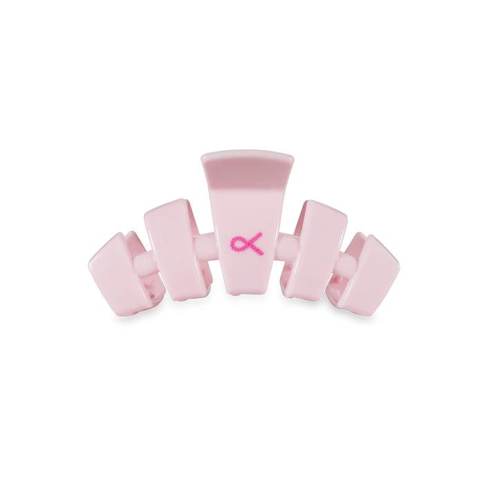 Small Classic Hair Clip Pink Ribbon Power