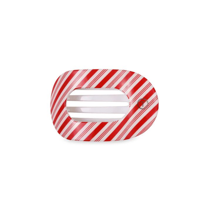 Candy Cane Crush Small Flat Round Hair Clip