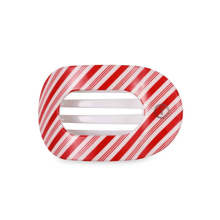 Candy Cane Crush Medium Flat Round Hair Clip
