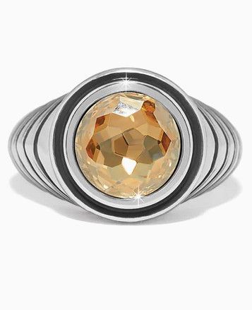 Meridian Aurora Domed Ring Silver Golden Shadow Size 7