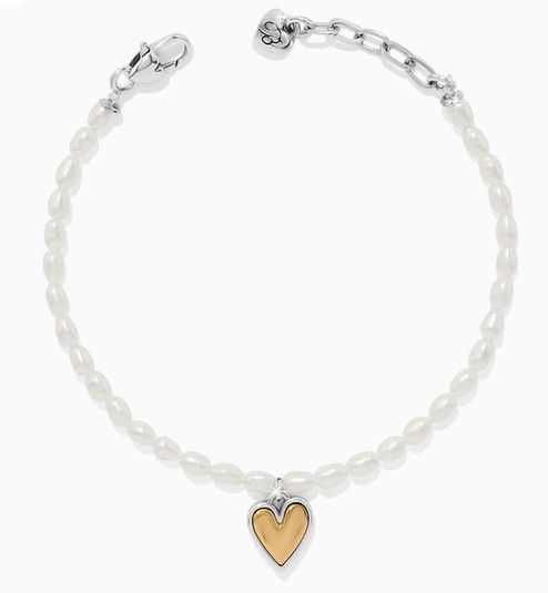Cascade Embrace Pearl Heart Bracelet